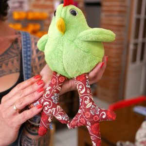 Peluche bébé Poule verte